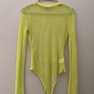 fluorescent yellow bodysuit